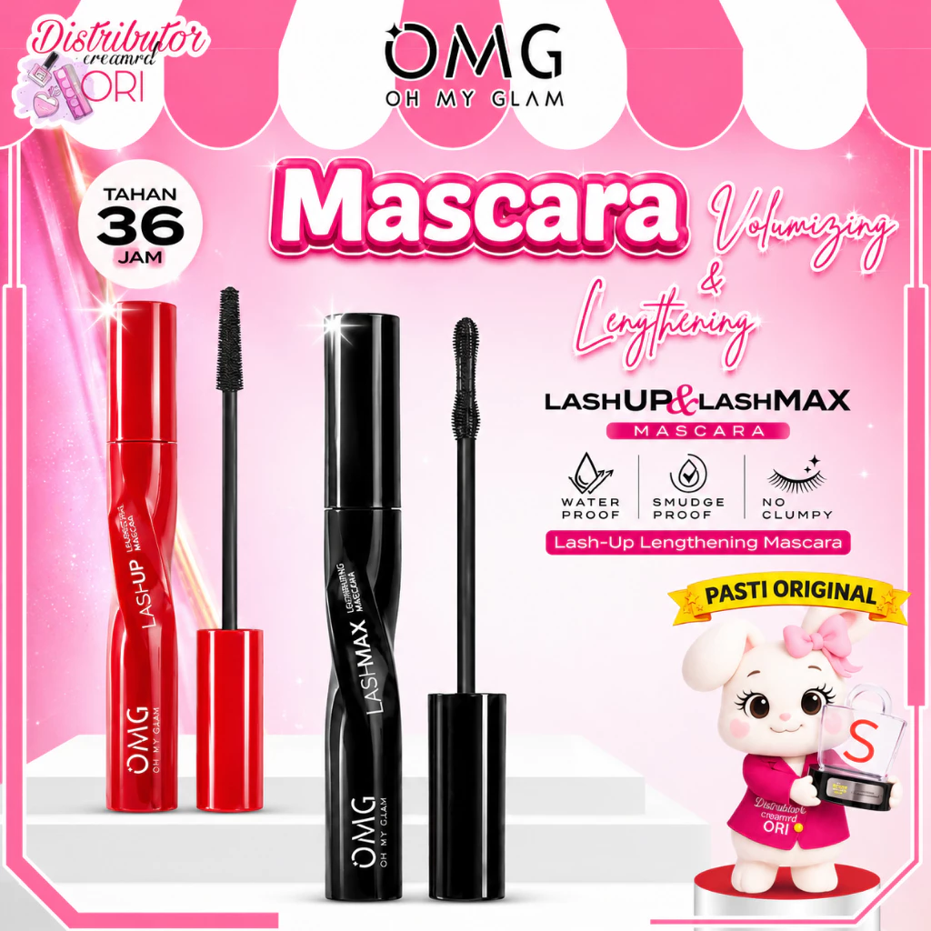 OMG Oh My Glam Volumizing & Lengthening Mascara I Tahan Lama 36H / Distributor Cream Ori