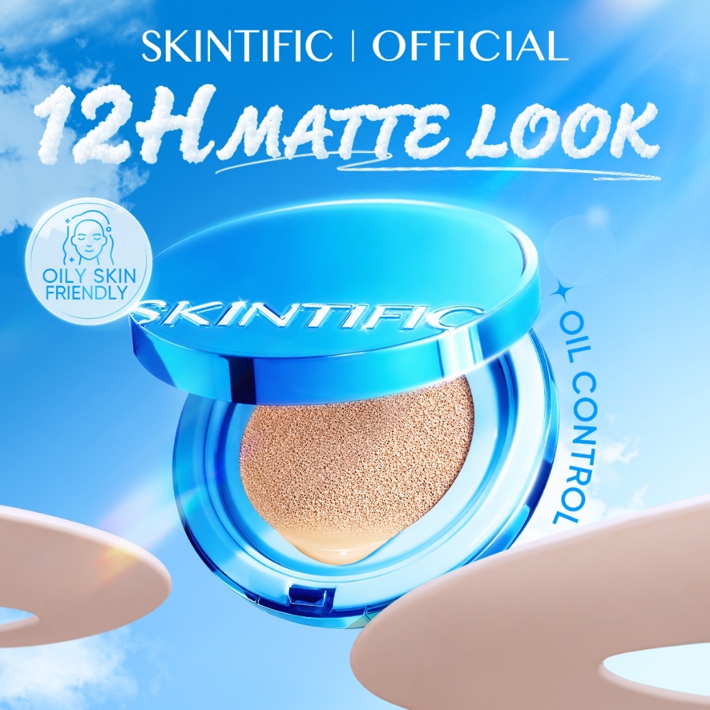 BUNDLE HEMAT / SKINTIFIC - Cushion + Refill / Radiant Glow / Matte / Flawless Natural Cushion & Refill Set High Coverage Compact Foundation Makeup Set - Gambar 4