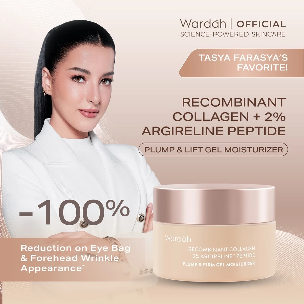 WARDAH Collagen Moisturizer - Plump & Firm Recombinant Collagen + 2% Argireline Peptide Gel Moist - Glow Moisturizer, Pelembab Wajah untuk Kulit Lebih Kencang, Kenyal, dan Bebas Jerawat - Pelembab Wajah Kering, Kusam, dan Sensitif - Skincare - Gambar 3