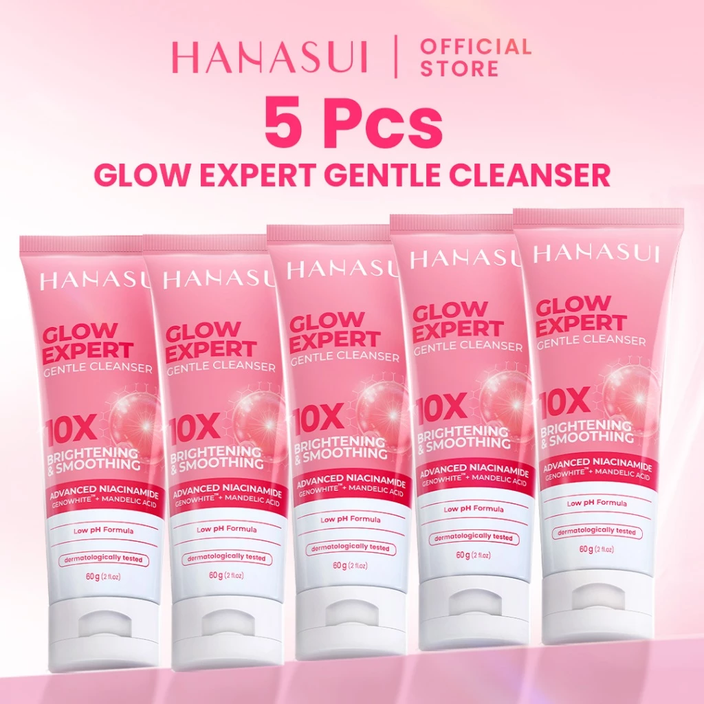 [5pcs Hemat] Hanasui Glow Expert Gentle Cleanser New Improved Formula - Sabun Cuci Muka Foam Cerah & Kurangi Kusam Lembut Tidak Ketarik