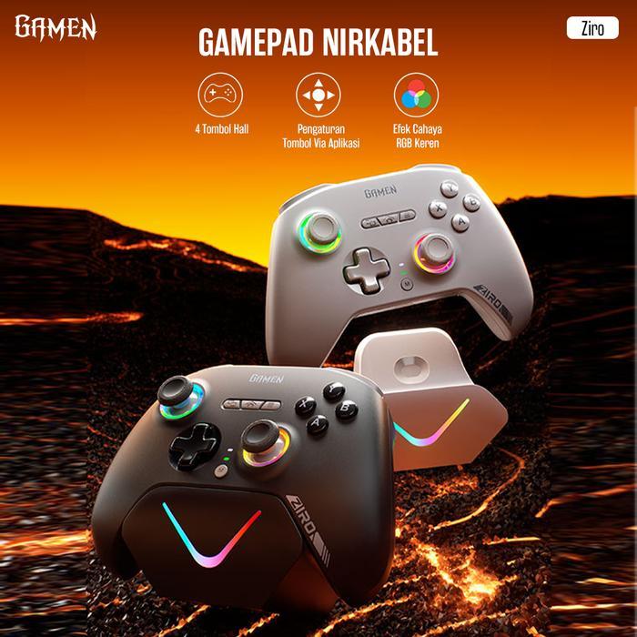 GAMEN Ziro Gamepad 3 Mode Koneksi RGB Light Joystick Hall Effect & Tombol ABX 1000Hz Polling Rate - Gambar 2