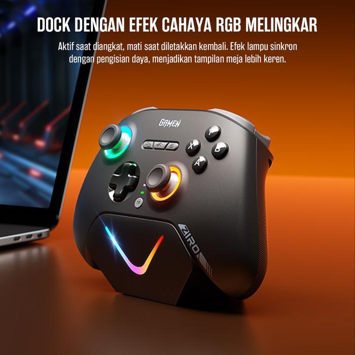 GAMEN Ziro Gamepad 3 Mode Koneksi RGB Light Joystick Hall Effect & Tombol ABX 1000Hz Polling Rate - Gambar 4