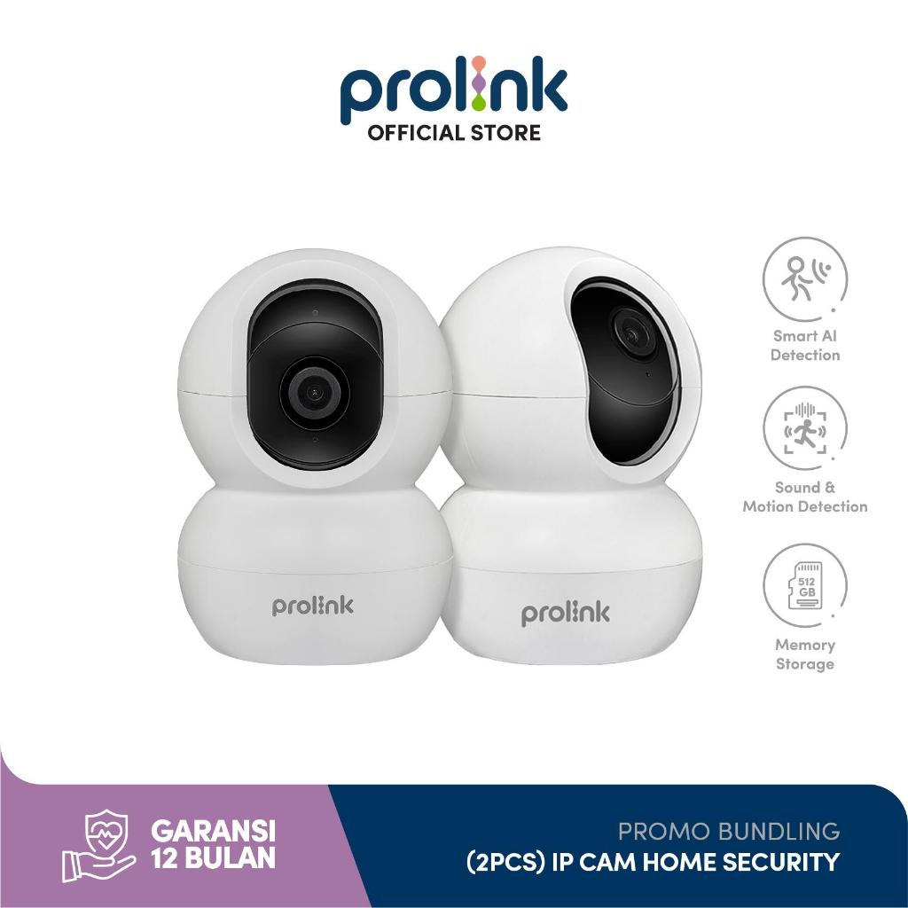 Bundle 2pcs Prolink 3MP 2K Clear HD Smart IP Cam CCTV Wifi Indoor Full HD PTZ Control Pan 360 Wide Angle 110 Baby Monitor AI Pendeteksi Manusia 2 Way Audio Support ONVIF