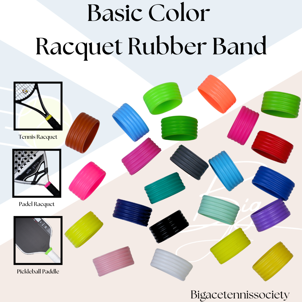 BATS - Basic Color Tennis Racquet Rubber Band, Ribbed Tennis Racket ...