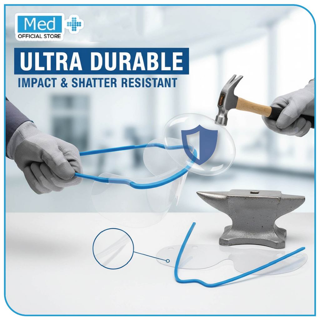 Med+ Disposable Eye Shield Safety Clear Disposable Medical Protection Pelindung Mata Sekali Pakai - Gambar 3
