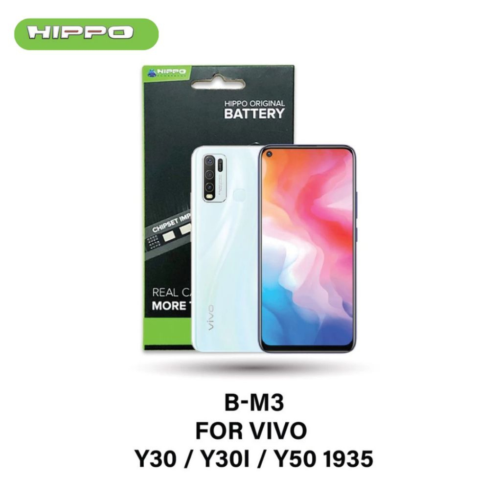 Hippo Baterai VIVO B-M3 VIVO Y30 / Y30I / Y50 1935 5000mAh Battery Batere Batrai Batre Original Cell Garansi resmi