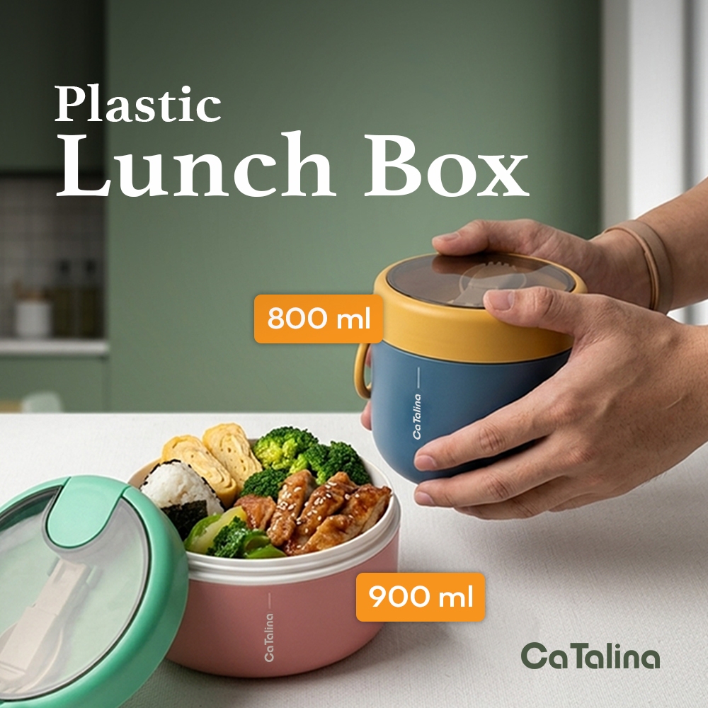 Lunch Box Kotak Makan Rantang Sup 800 ml & 900 ml Anti tumpah FREE Spork
