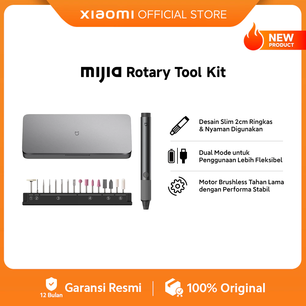 Mijia Rotary Tool Kit / Desain Slim 2cm / Dual Mode untuk Penggunaan Lebih Fleksibel / Motor Brushless Tahan Lama dan Stabil [Xiaomi Official Store]