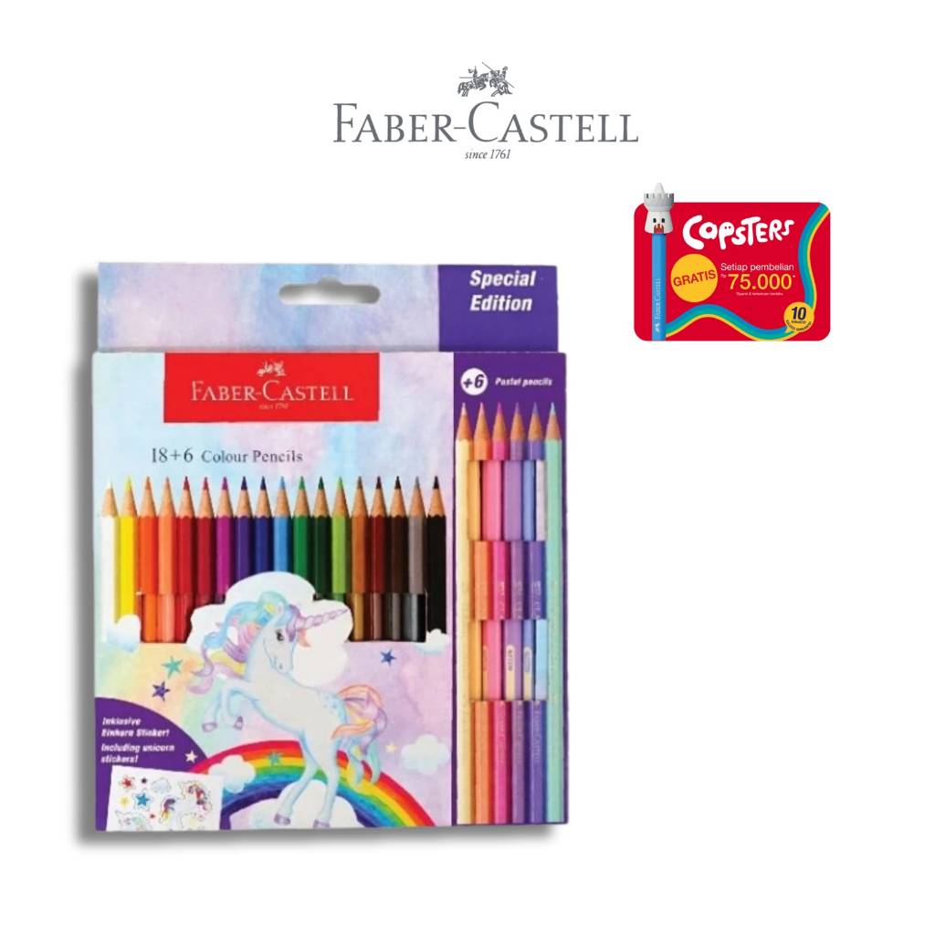 Faber-Castell Unicorn Stationery Oil Pastel set 24 dan Pensil warna set 24 - Gambar 3