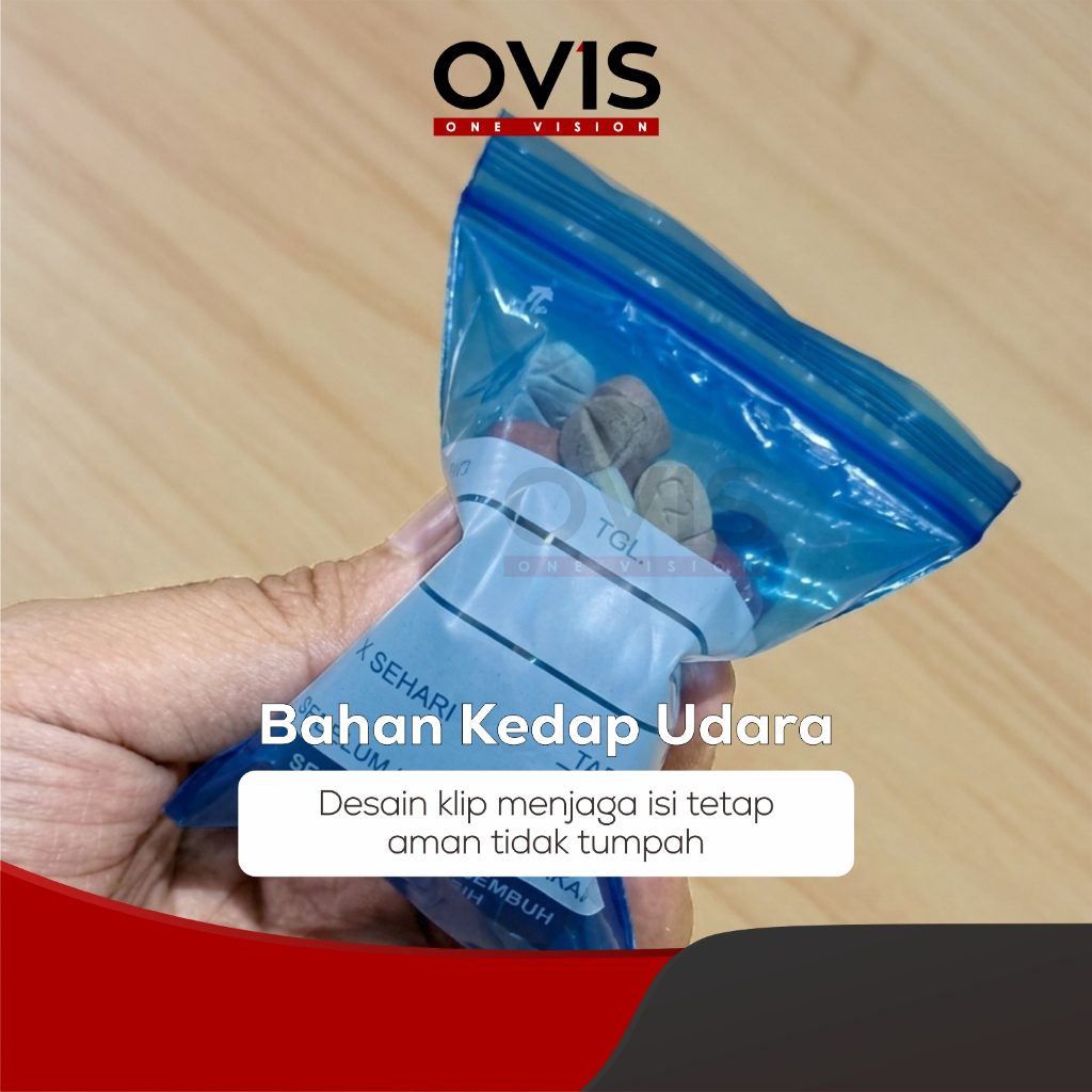 Plastik Klip Obat Apotek 7x10 cm 8.7x13 cm 10x15 cm Ziplock Kantong Zipper Biru Merah Bening Isi 100 Pcs - Gambar 4