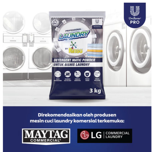 Professional Laundry by Rinso Detergent Laundry Kiloan Bubuk 3 Kg X3 - Gambar 4