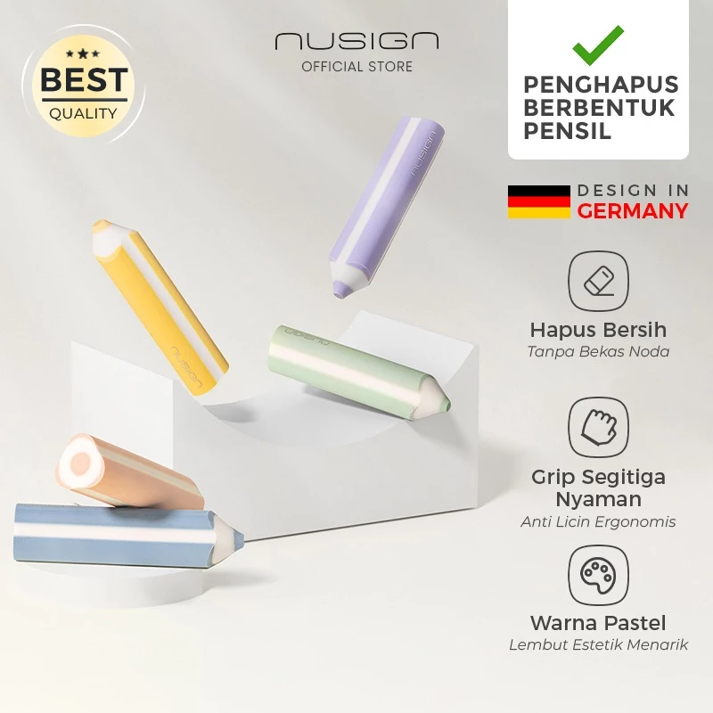 Nusign Triangular Pencil Eraser / Penghapus Minimalis Bentuk Pensil ENS038-1