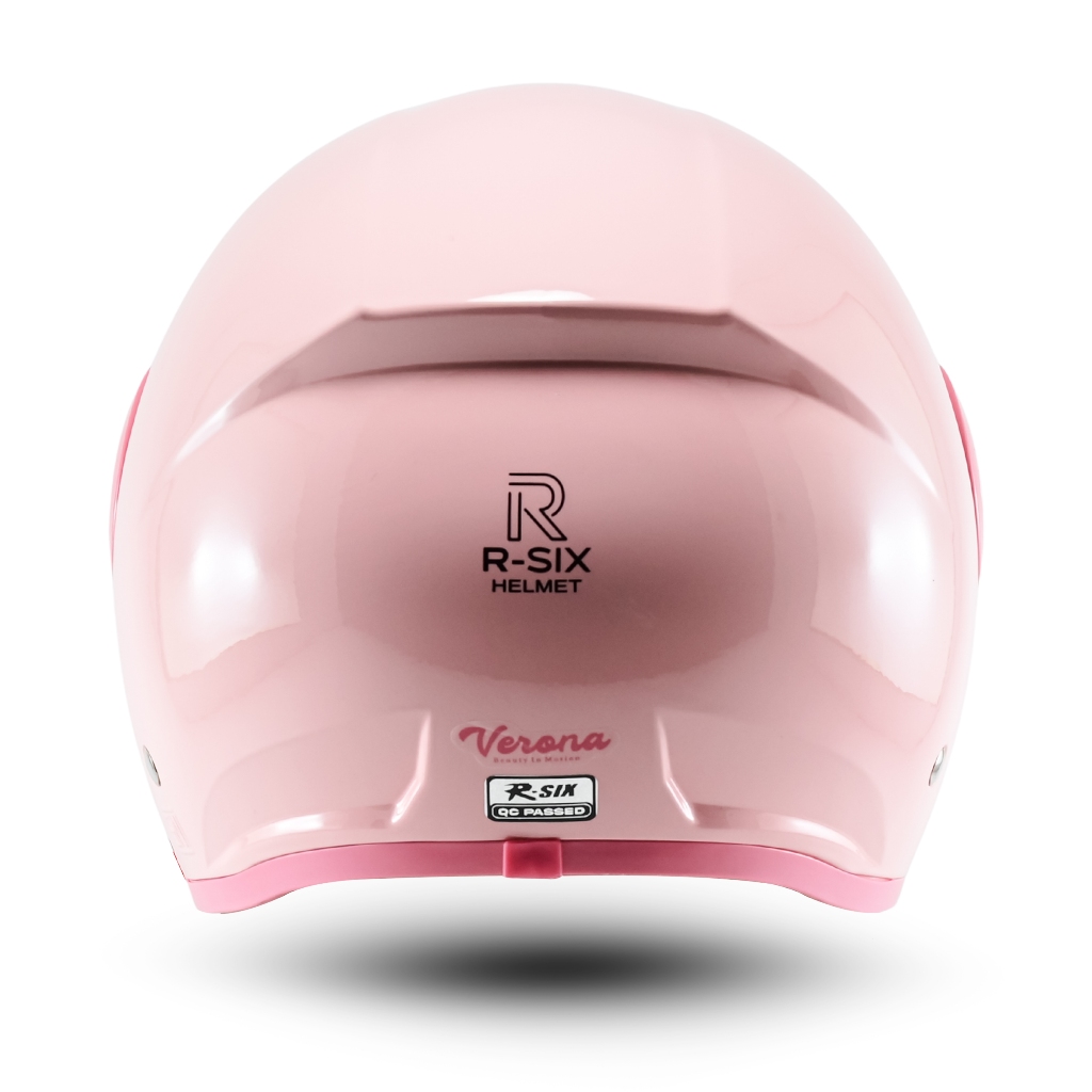Helm RSIX Half Face Cewek Cowok Terbaru 2026 Verona Milenial Pink Kaca Gradasi - Gambar 4