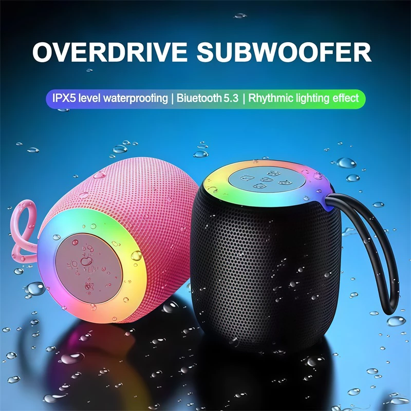 SH309 Speaker Super Sound Quality Bluetooth5.0 LED RGB Lighting with Lanyard Design Handphone TV - Gambar 4