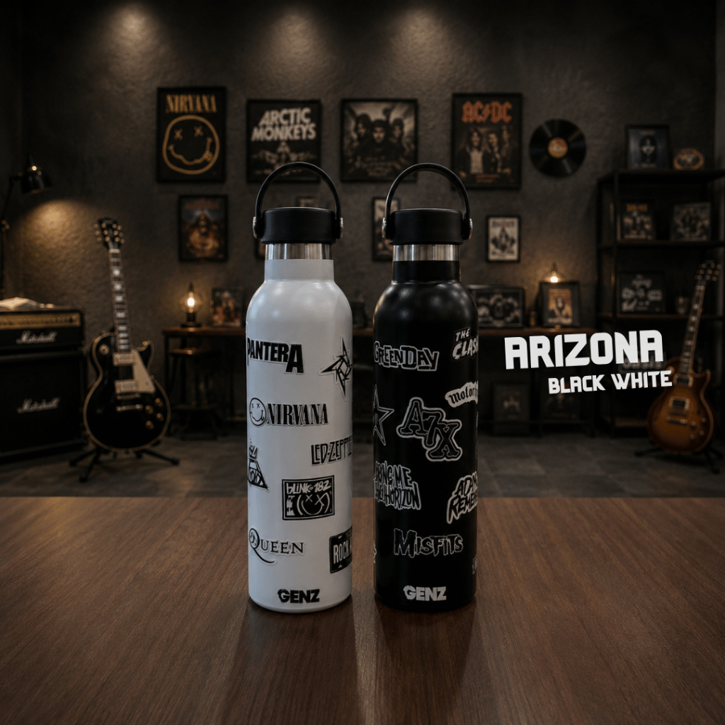 Tumbler Genz Black White Band Stainless Steel 900ML & 750ML Vacuum Insulated Band Premium Quality foto 4