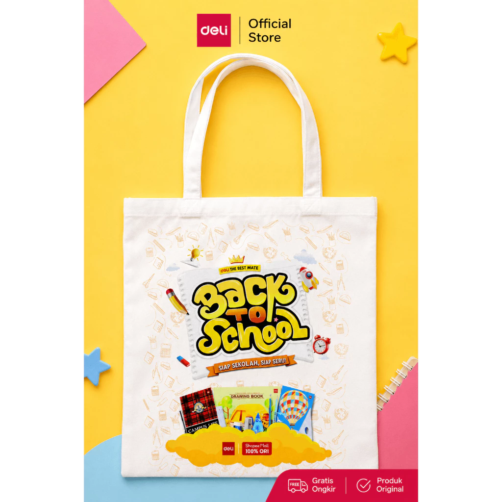 Deli x Cicimaksan Exclusive Launch Paket Alat Tulis Lengkap 15in1 + FREE TOTEBAG - Gambar 3