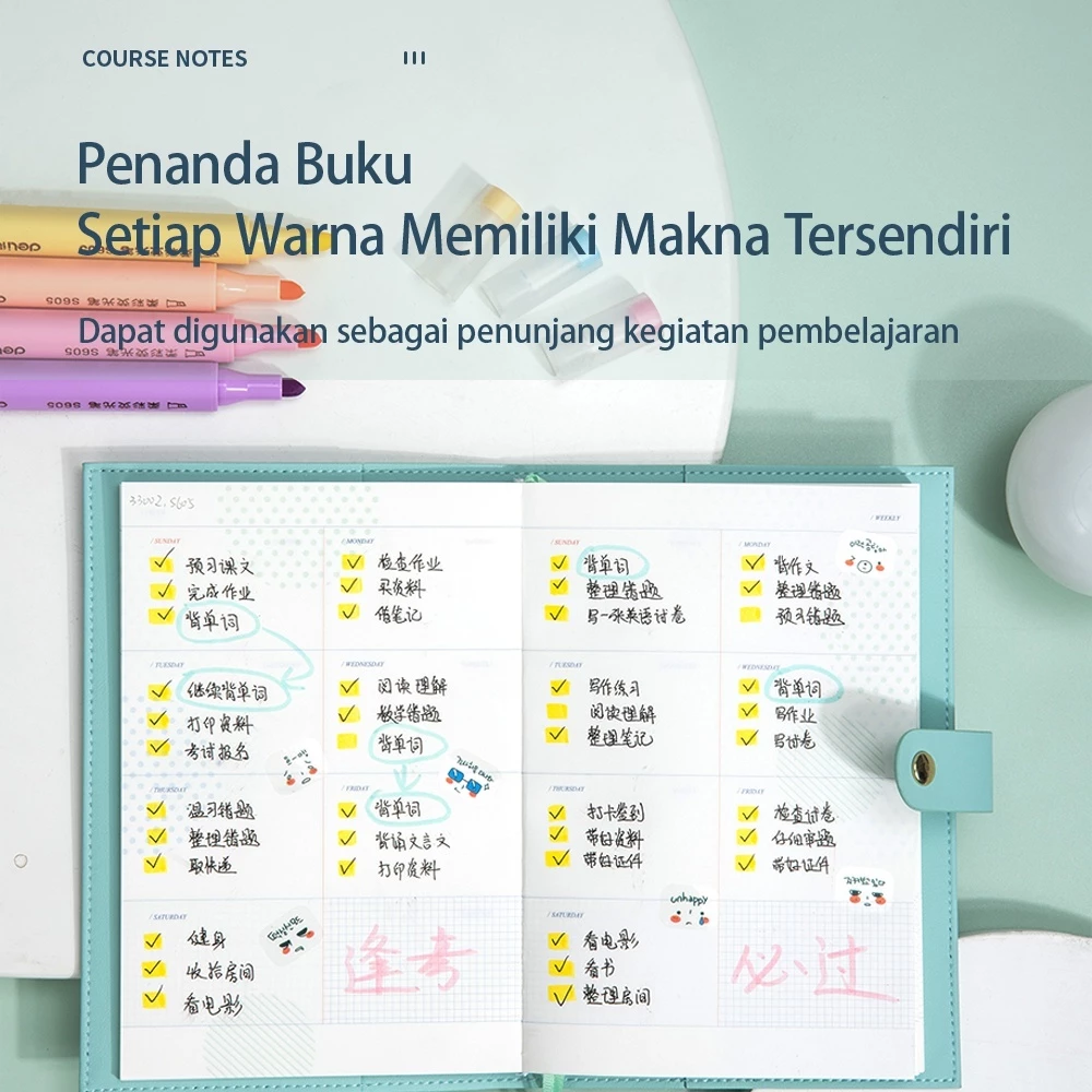 Deli x Cicimaksan Highlighter Macaroon 6 Warna Desain Segitiga Nyaman, Warna Halus, Ideal untuk Pelajar S605 - Gambar 4