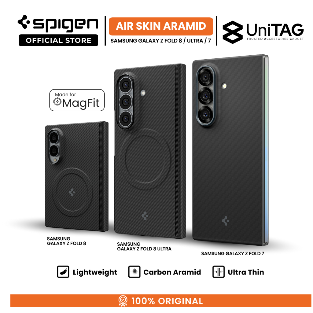 SPIGEN Case for Samsung Galaxy Z Fold 8 Ultra 7 Air Skin Aramid MagFit Slim Thin Hard Casing - Gambar 2