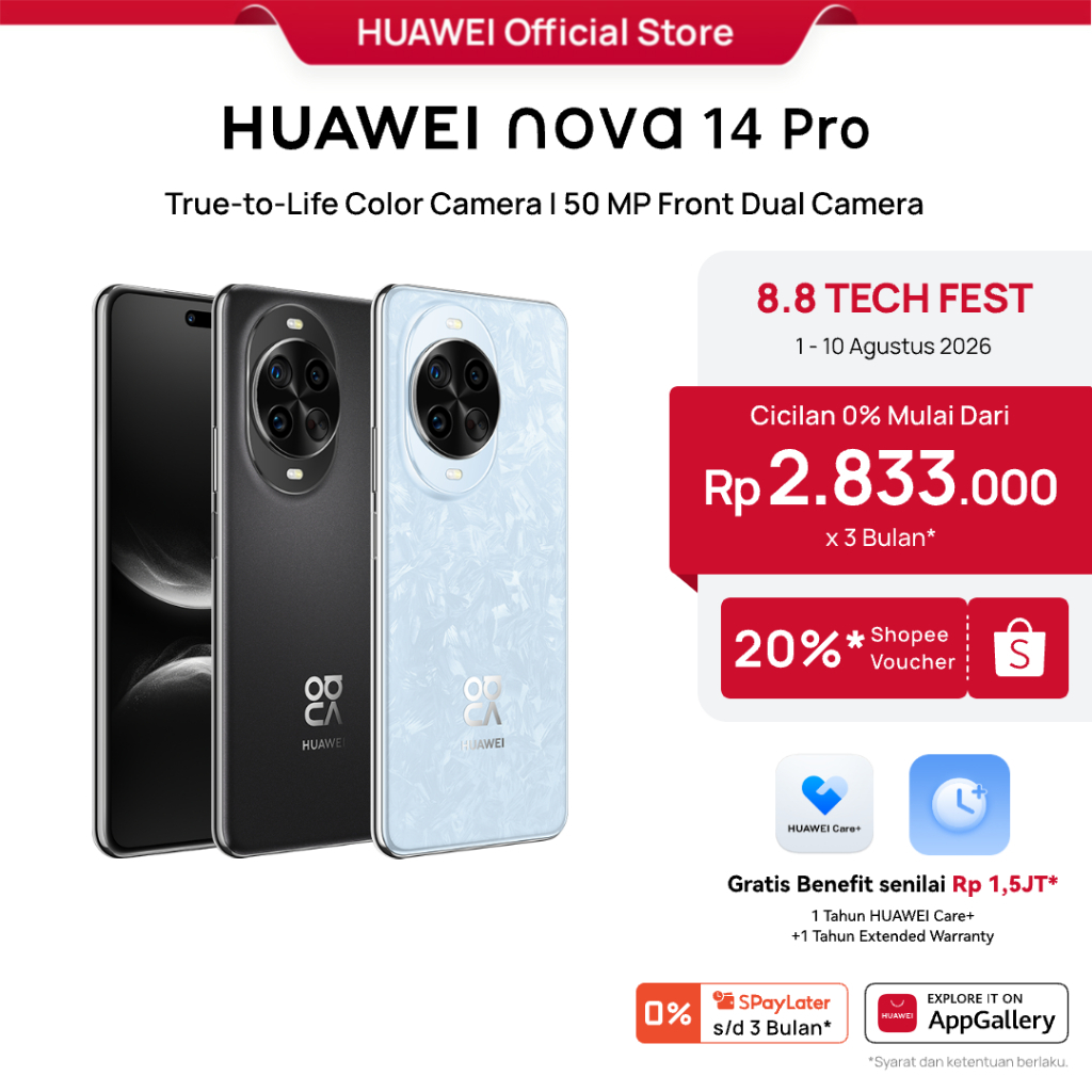 [8.8 s/d 20%*] HUAWEI nova 14 Pro Smartphone l True-to-Life Color Camera / 50 MP Front Dual Camera l Smart AI / 100W