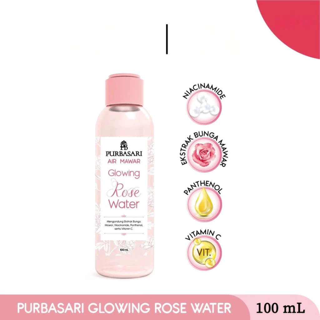 Purbasari Glowing Rose Water 100ML / Distributor Cream Ori - Gambar 2
