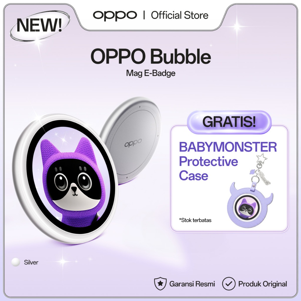 [NEW] OPPO Bubble Mag E-Badge [Ultra-Clear Rear Selfie View, Custom Vibe E-Badge]