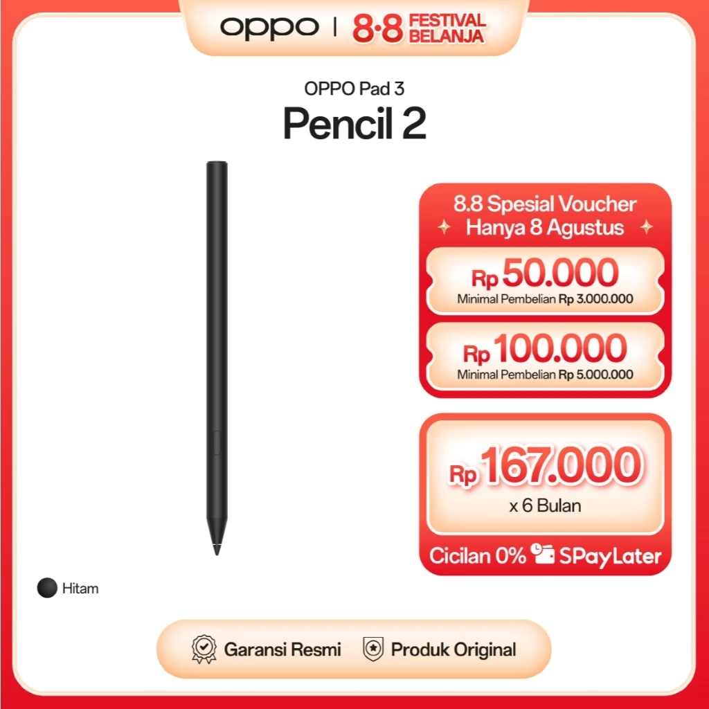 OPPO Pencil 2 for OPPO Pad 3 OPN2404 [Ultra-Low Latency, Comfortable Grip, Smooth Nib Material]