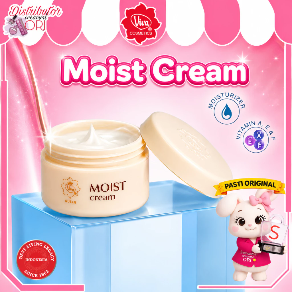 Viva Queen Moist Cream with Moisturizer 22Gr / Distributor Cream Ori