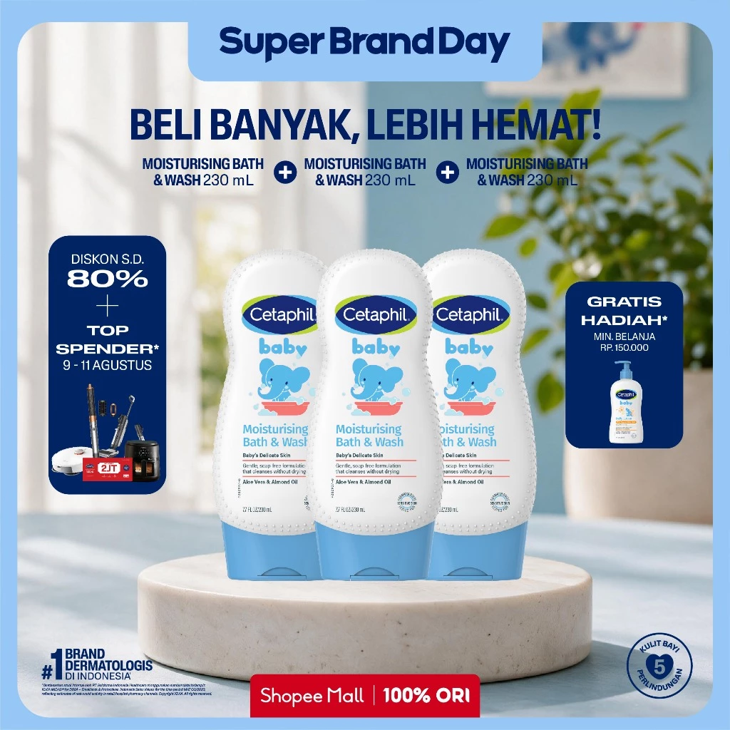 Cetaphil Baby Moist Bath & Wash 230ml Triple Pack