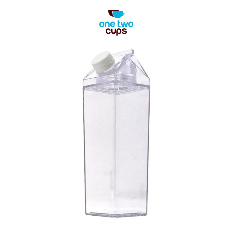 One Two Cups Botol Minum Clear Glass Water Bottle Milk Box Container - PMC11 - 1L