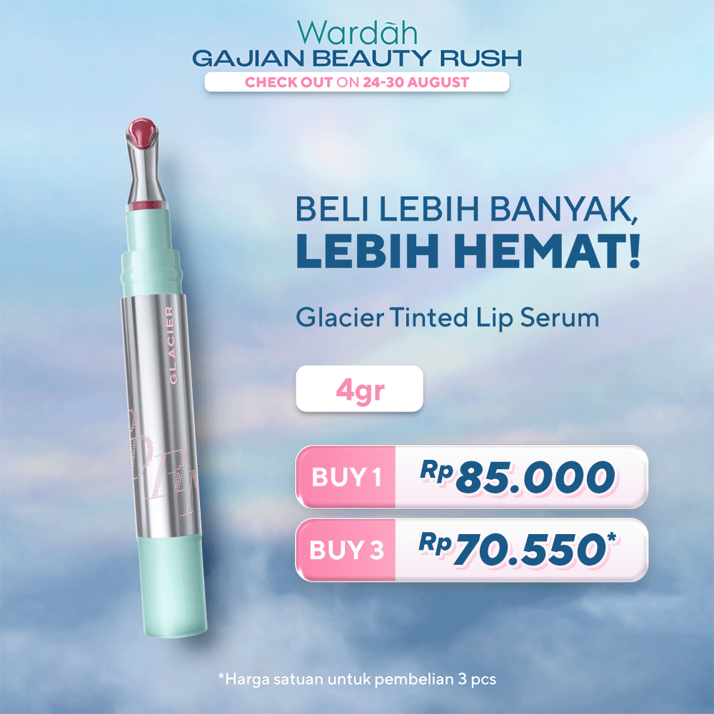 WARDAH PDRN Glacier Tinted Lip Serum with PDRN-infusion and SPF 25 - Sensasi Dingin - Melembapkan Menyamarkan Garis Bibir - Plumpy Lip - Bibir Kenyal - Lip Gloss - Glossy Lips - Makeup