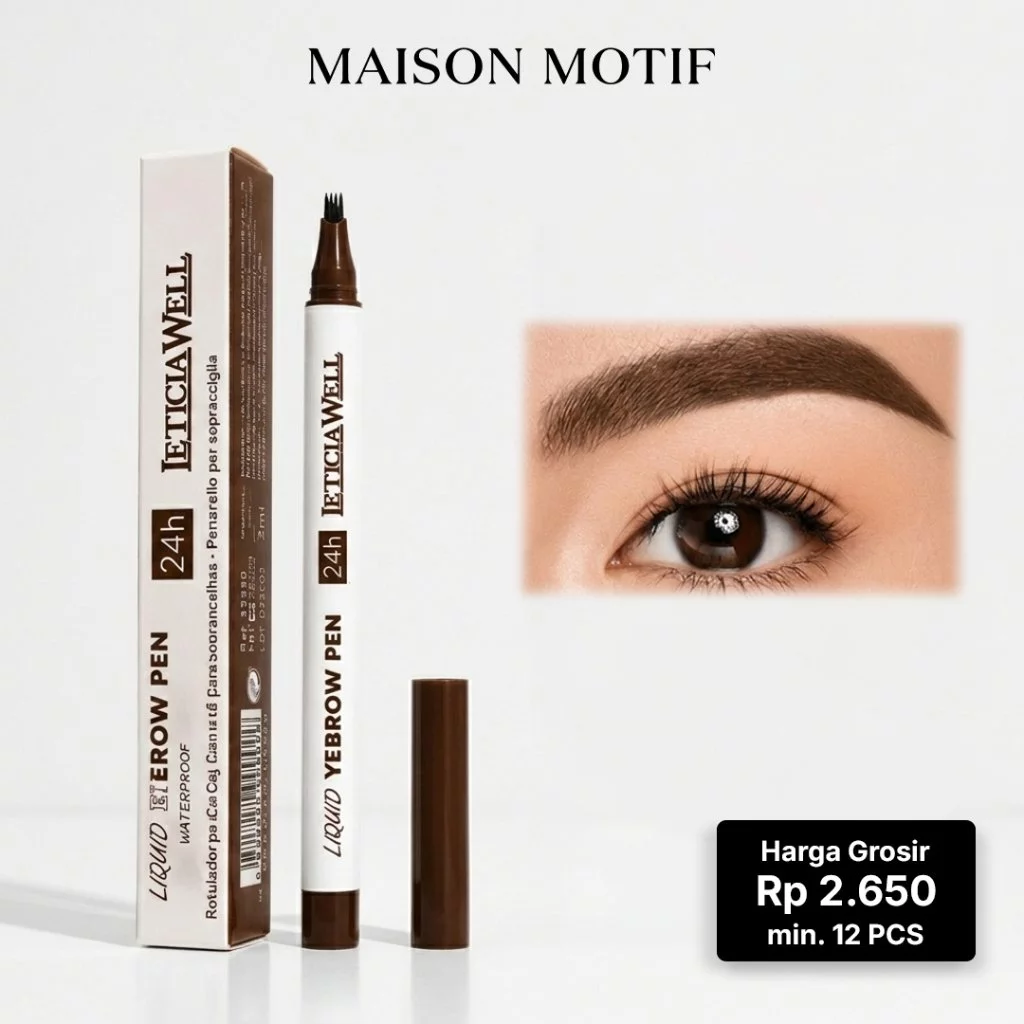 GROSIR 12 Pcs Eyebrow Pen Liquid 4 Tip Pensil Alis Ultra Tipis Waterproof Tahan Lama 24H 286