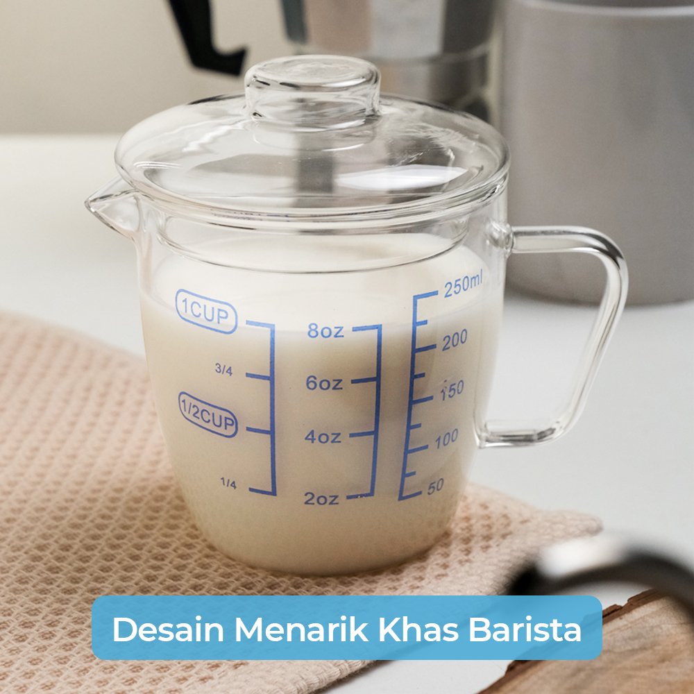 Gelas Ukur Kaca 250/500 mL Skala Tahan Panas Dingin Mug Milk Jug Bening Pitcher Teko Botol Susu