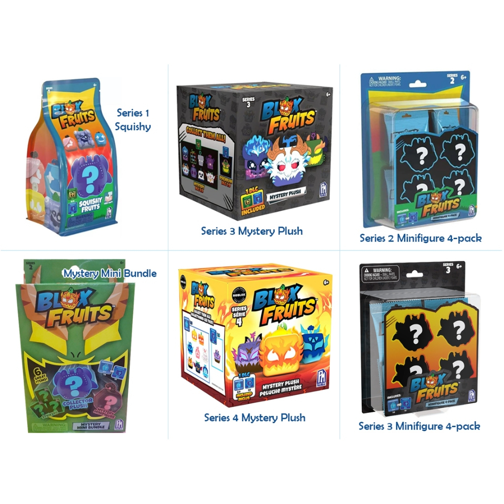 BLOX FRUITS SERIES 1 Squishy SERIES 3 Minifigure 4-Pack Mystery