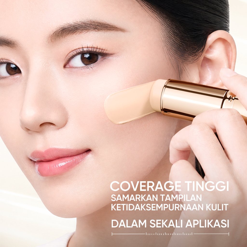 [NEW] SKINTIFIC - Flawless Makeup Set / Base Serum Spray + Foundation Stick + Powder / High Coverage Oil-control Stay Fresh 3PCS 2PCS Combo - Gambar 3