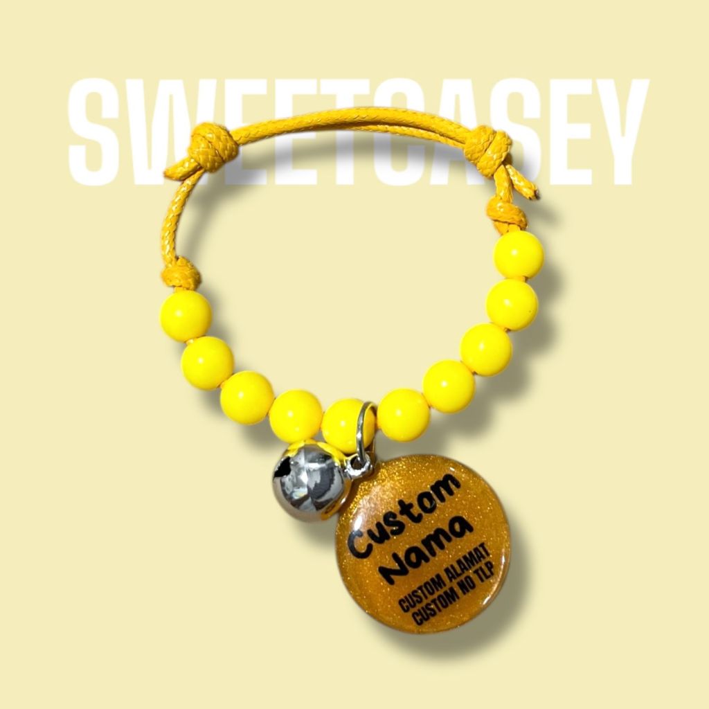 KALUNG KUCING MUTIARA/KALUNG KUCING CUSTOM NAMA/KALUNG KUCING FREE NAMA/MUTIARA CATNECKLACE - Gambar 2