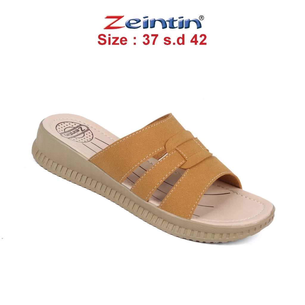 Zeintin - Sandal Wanita Wedges Zeintin HP Hitam Fashion Wanita Sendal Wanita Bahan Kulit Sintetis - Gambar 2