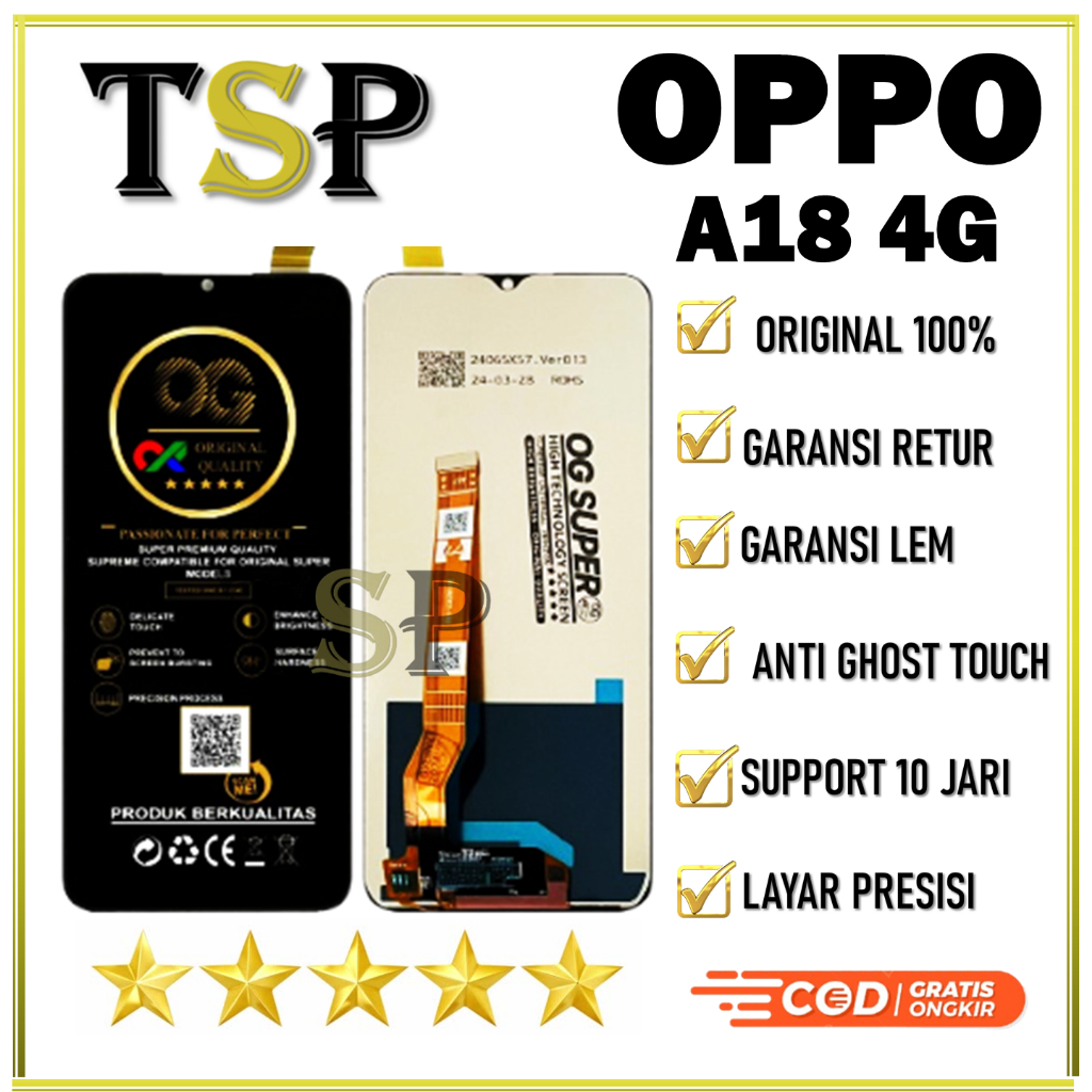 LCD OPPO A18 4G FULLSET ORIGINAL LAYAR HIGH TOUCHSCREEN ORI