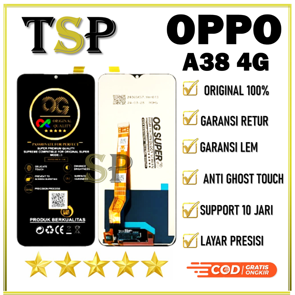 Original 100% LCD OPPO A38 4G FULLSET ORIGINAL LAYAR HIGH TOUCHSCREEN ORI
