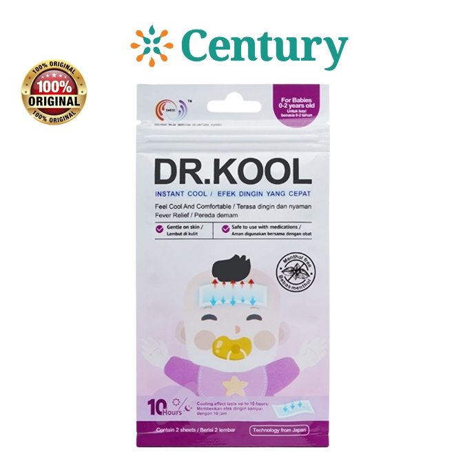 DR.KOOL FEVER FOR BABIES 1X2`S 1 LEMBAR / PENURUN PANAS BABY / KOMPRES BABY /DEMAM BABY - Gambar 3