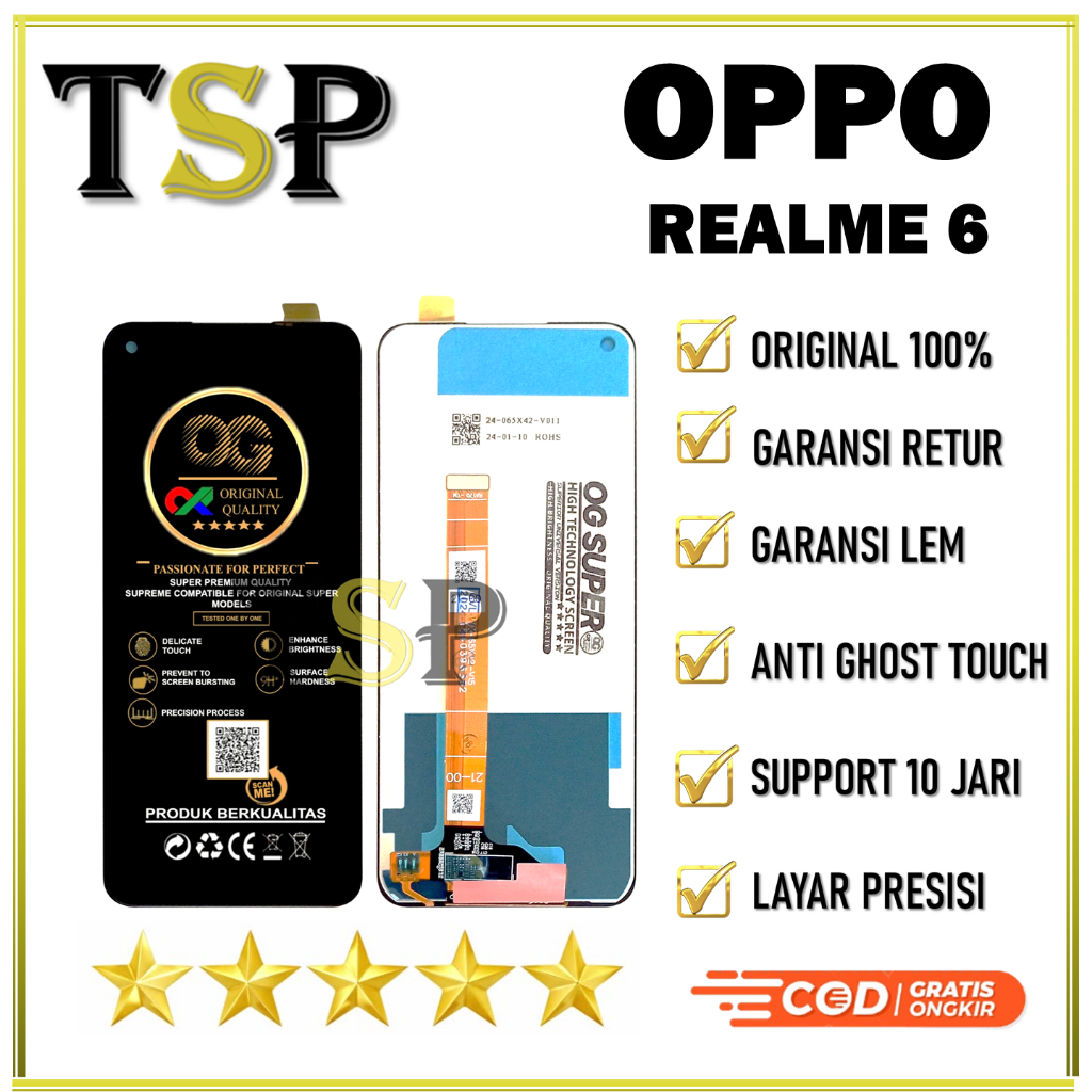 LCD OPPO REALME 6 LCD TOUCHSCREEN FULLSET ORIGINAL 100%