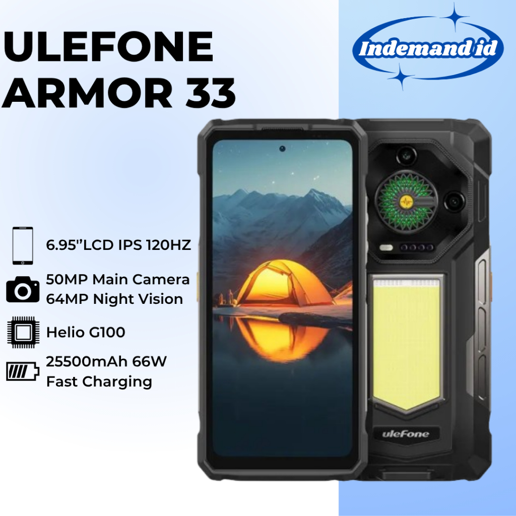 Ulefone Armor 33 6.95''LCD IPS 120HZ Helio G100 12GB 512GB 25500mAh 66W NFC