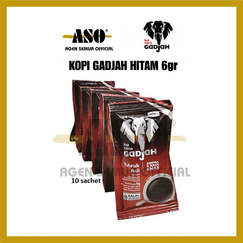 KOPI GADJAH TUBRUK HITAM MINI 6 gr RENCENG ( ISI 10 ) - Gambar 2