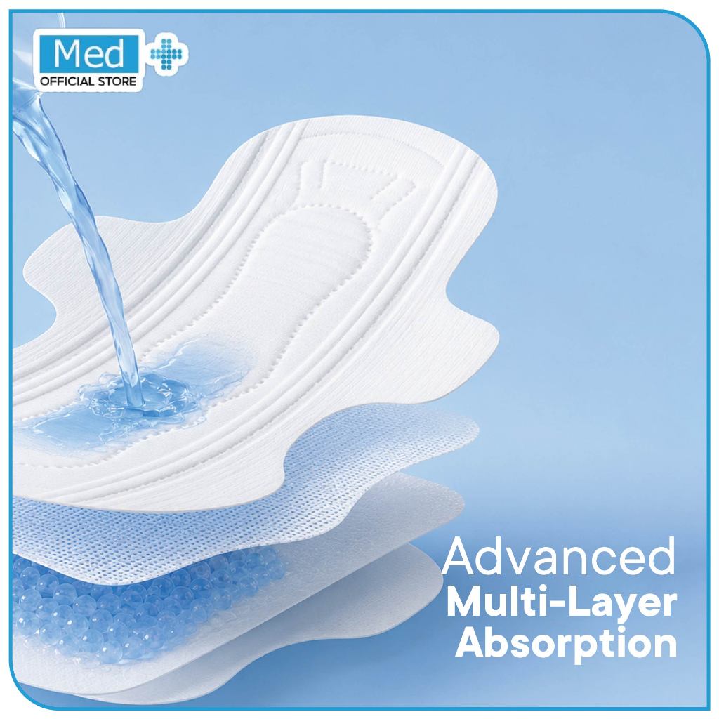 Med+ [ BUY 2 GET 3 ] Organic Pads/Liners / Pembalut Organik (Chlorine free) - Gambar 3