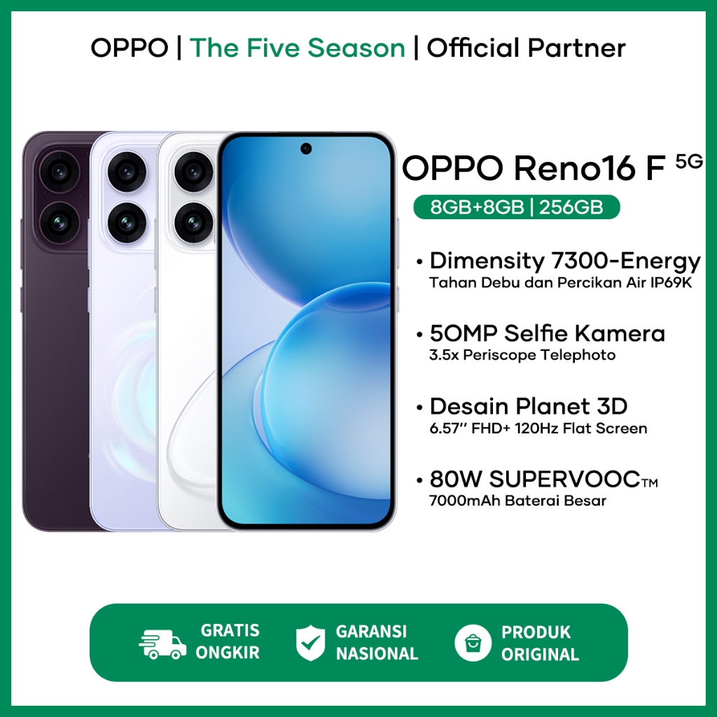 [NEW LAUNCH] OPPO Reno15 F 5G (8/128)(8/256)(12/256) - 50MP Ultra Wide Selfie Camera 100% 0riginal - Gambar 3