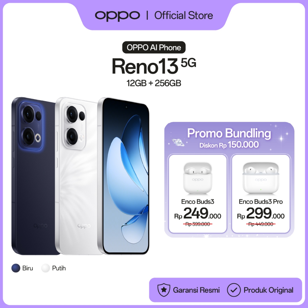 [NEW] OPPO Reno13 5G 12/256GB [80W SUPERVOOC 5600mAh Battery, IP69 Water Resistance: Underwater Photography, AI Livephoto] - Gambar 3