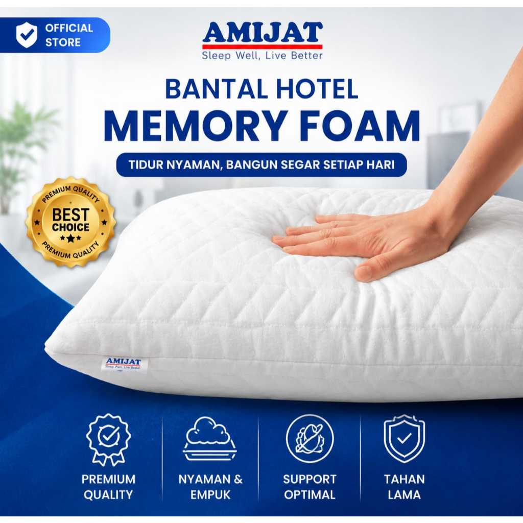 Amijat - Bantal Hotel Memory Foam Bantal Dewasa Bantal Tidur Anti Kempes Nyaman