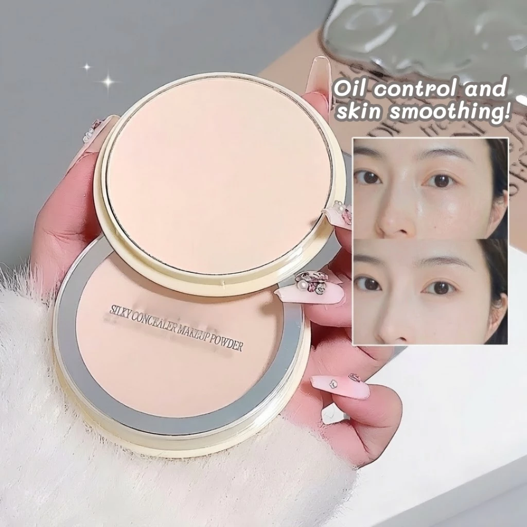 Concealer Makeup Powder Natural Soft Oil Control Hide Pores Matte 10g Bedak Padat Tahan Lama Murah 225 - Gambar 3