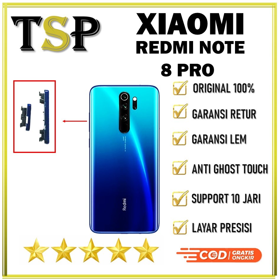TOMBOL LUAR ON / OFF + VOLUME XIAOMI REDMI NOTE 8 PRO ORIGINAL 100% COMPLETE