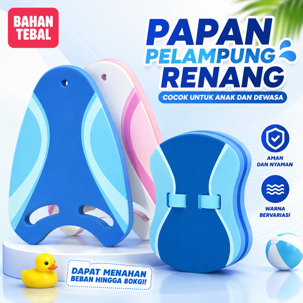 Papan Pelampung Renang Anak Unisex Bahan EVA Tebal Daya Apung Tinggi Tahan Beban 50 KG