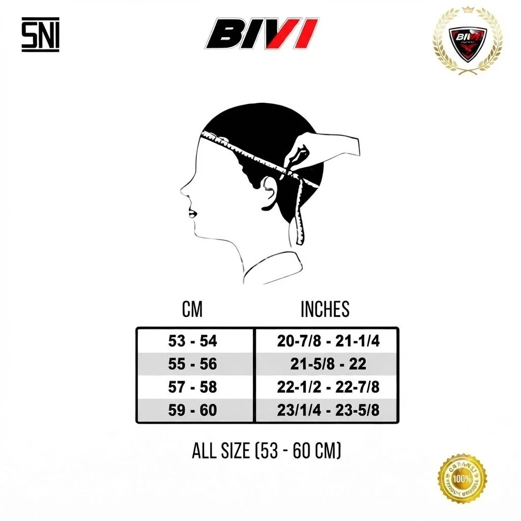 Helm Bogo Retro Half Face BIVI PREMIO LIST COKLAT Desain Nyaman Dan Aman SNI Pria Remaja Dewasa Wanita - Gambar 3